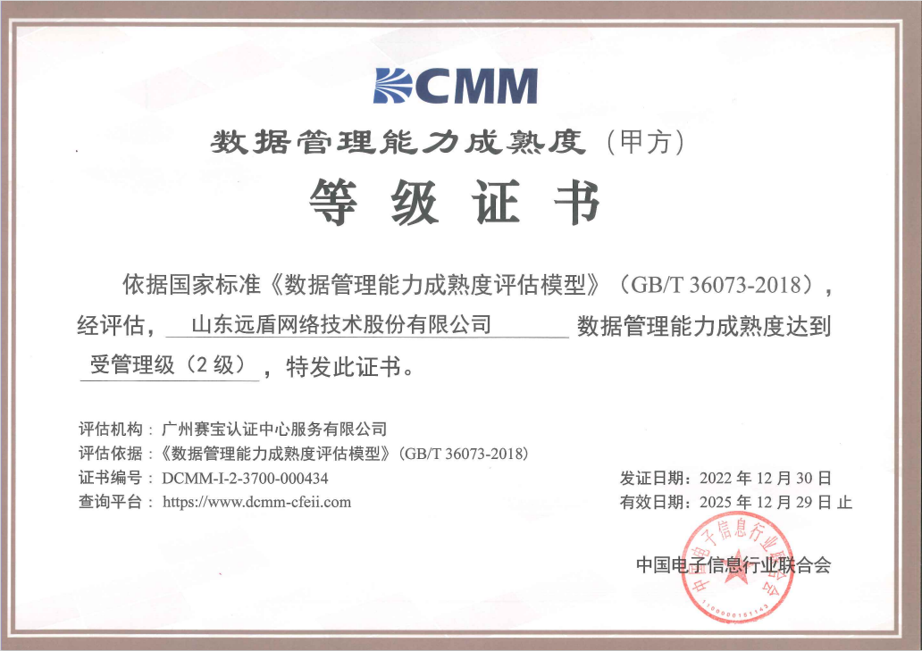 数据管理能力认证